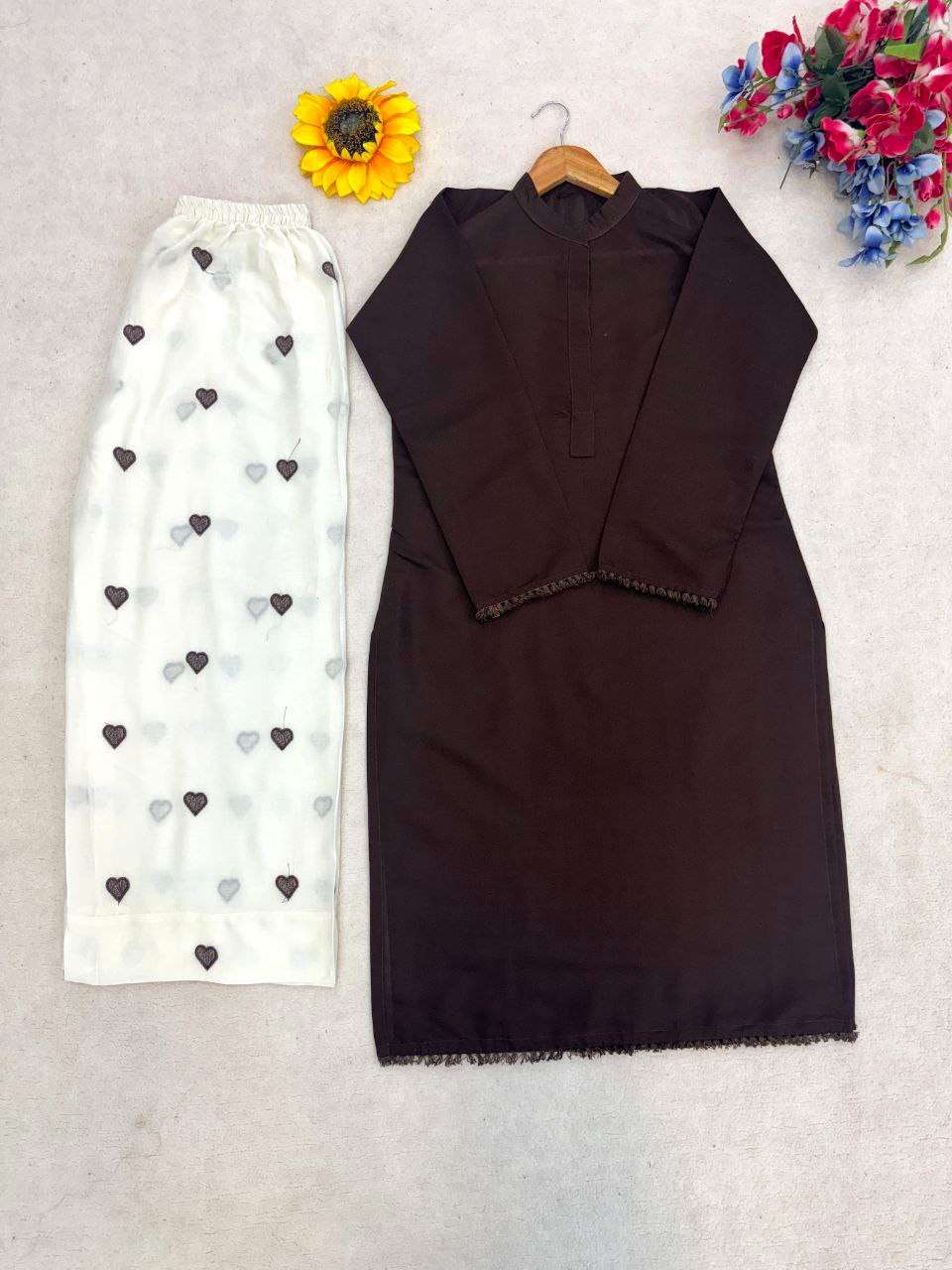 READYMADE & TOP PALAZZO SILK FABRIC TREND OUTFIT INDIA FESTIVAL WHOLESALE